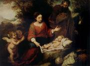 Bartolome Esteban Murillo Rest on the Flight into Egypt oil painting artist